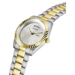 Guess Men’s Quartz Two Tone Stainless Steel Silver Dial 42mm Watch GW0265G17