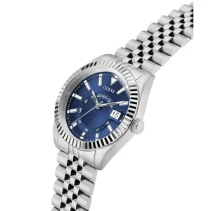 Guess Men’s Quartz Silver Stainless Steel Blue Dial 42mm Watch GW0977G1
