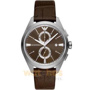 Emporio Armani Men’s Chronograph Quartz Brown Leather Strap Brown Dial 43mm Watch AR11482