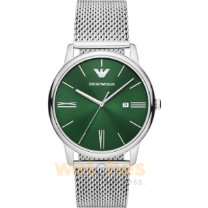 Emporio Armani Men’s Quartz Silver Stainless Steel Green Dial 42mm Watch AR11578