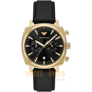 Emporio Armani Men’s Quartz Black Leather Strap Black Dial 40mm Watch AR11690