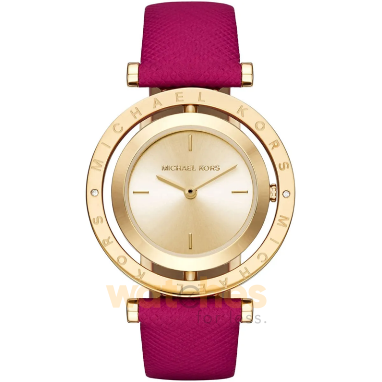 Michael Kors Women’s Quartz Pink Leather Strap Gold Dial 33mm Watch MK2525 (Without Tag)