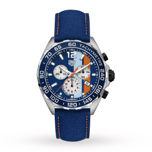 Tag Heuer Formula 1 Men’s Quartz Swiss Made Blue Leather Strap Multi Color Dial 43mm Watch CAZ101N.FC8243