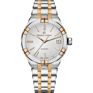 Maurice Lacroix Men’s Automatic Swiss Made Two Tone Stainless Steel Silver Dial 39mm Watch AI6008-SP012-130-1
