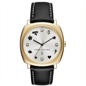 Marc by Marc Jacobs Women’s Quartz Black Leather Strap White Dial 34mm Watch MJ1564