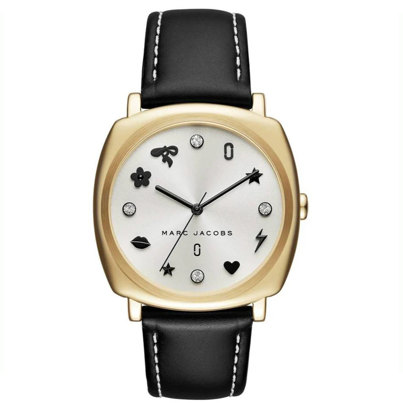 Marc by Marc Jacobs Women’s Quartz Black Leather Strap White Dial 34mm Watch MJ1564