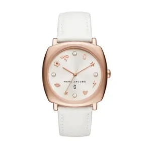 Marc by Marc Jacobs Women’s Quartz White Leather Strap White Dial 34mm Watch MJ8678