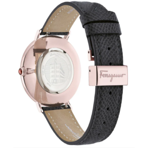 Ferragamo Women’s Swiss Made Quartz Black Leather Strap Black Dial 36mm Watch SF8200419 (Shelf Leftover)