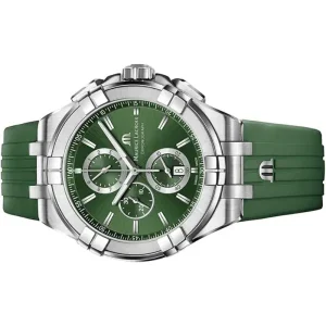 Maurice Lacroix Men’s Quartz Swiss Made Green Leather Strap Green Dial 44mm Watch AI1018-SS001-630-5