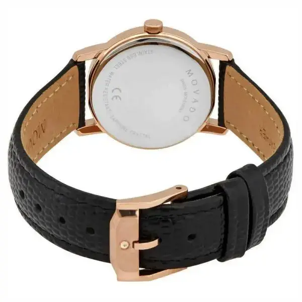 Movado Women’s Swiss Made Quartz Black Leather Strap Black Dial 28mm Watch 2100012 (Shelf Leftover) - Image 2