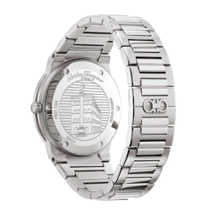 Ferragamo Men’s Swiss Made Quartz Silver Stainless Steel Green Dial 44mm Watch SFHY00621 (Shelf Leftover)