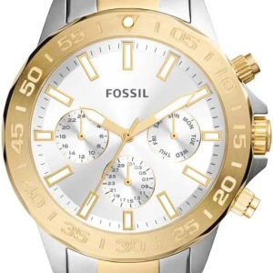 Fossil Men’s Quartz Two-Tone Stainless Steel Silver Dial 45mm Watch BQ2707 (Without Tag)