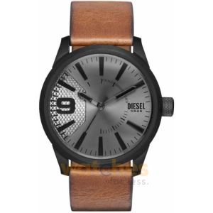 Diesel Men’s Quartz Brown Leather Strap Grey Dial 46mm Watch DZ1764 (Without Tag)