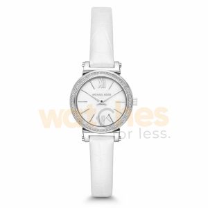 Michael Kors Women’s Quartz White Leather Strap White Dial 26mm Watch MK2714