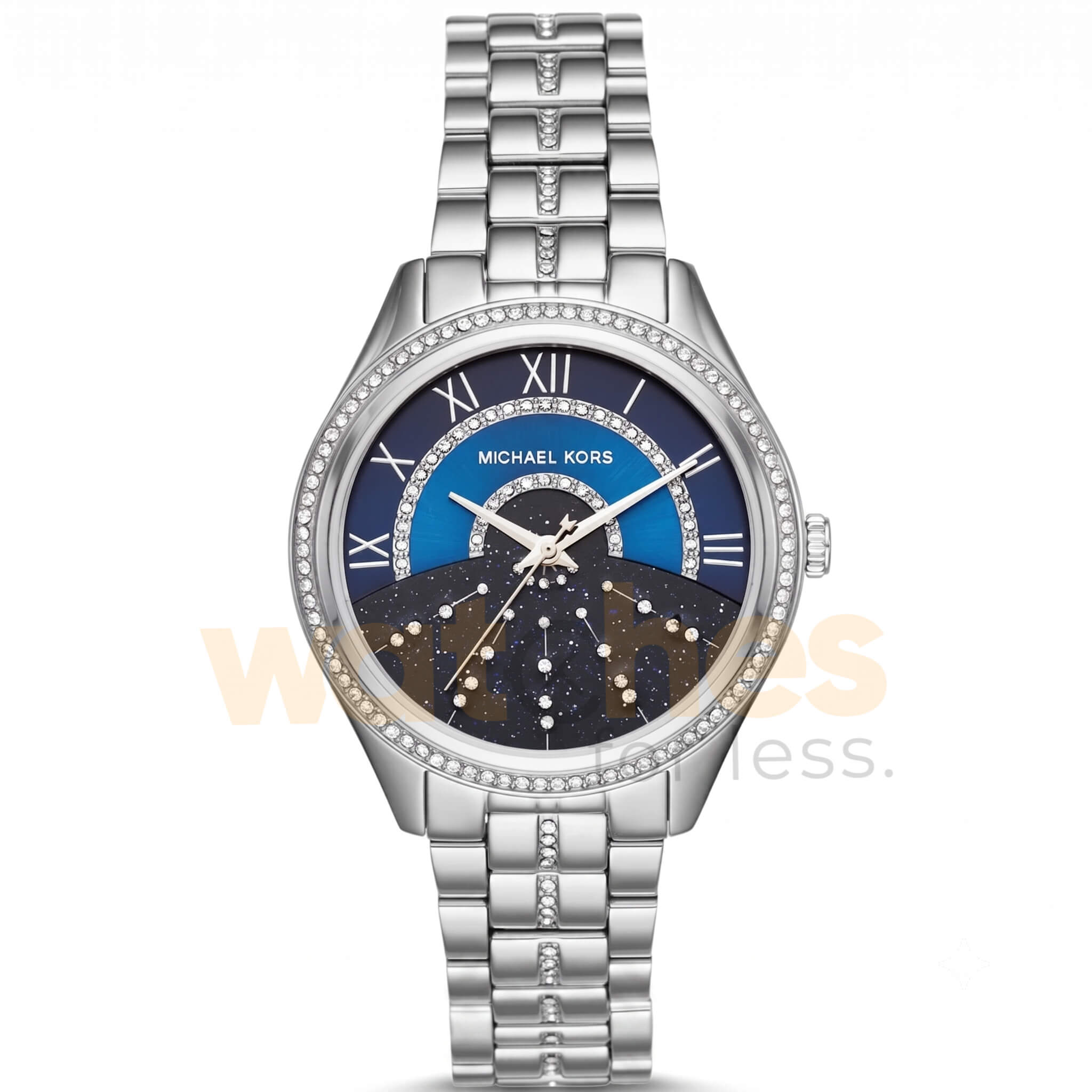 Michael Kors Women’s Quartz Silver Stainless Steel Lauryn Blue Dial 38mm Watch MK3720