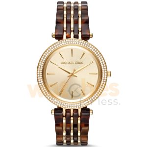 Michael Kors Women’s Quartz Two-tone Tortoise Acetate & Stainless Steel Gold Dial 39mm Watch MK4326