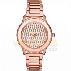 Michael Kors Women’s Quartz Rose Gold Stainless Steel Crystal Pave Dial 42mm Watch MK6210