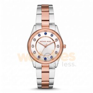Michael Kors Women’s Quartz Two Tone Stainless Steel Silver Dial 34mm Watch MK6605