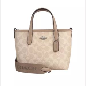 Coach City Mini Tote Bag in Signature Canvas -Sandy yellow/Taupe (Size: L15.24cm, H13.97cm, W8.89cm) CW032-1
