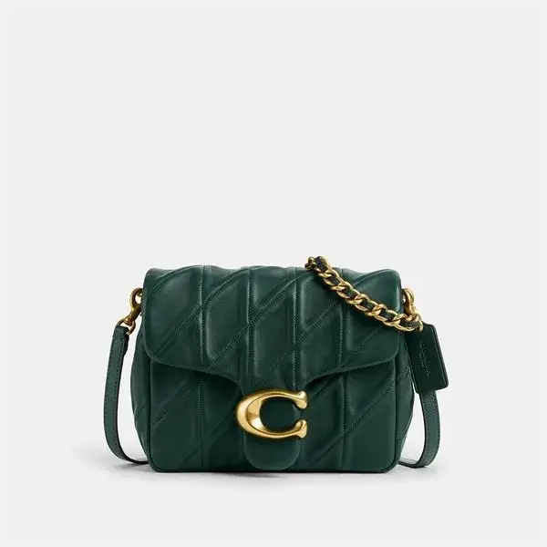 Coach TIMES SQUARE TABBY SHOULDER Green BAG WITH QUILTING (Size: L 20cm, H 17cm, W 6.5cm) CW629-1