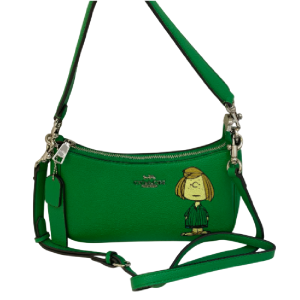 Coach X Peanuts Teri 25 Green Shoulder Bag (Size: L24.1cm, H15.2cm, W57.6cm) CBJ77