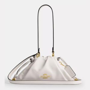 COACH LADIES Faye Shoulder Bag With Ruching -Chalk (Size: W:6.99cm H:15.24cm D:26.04cm) CV529-2