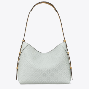 Tory Burch T Monogram Pebble Messenger Premium Pebbled Leather Crossbody Shoulder Bag (Size: L29.5cm H25.0cm W12.5cm) 169374