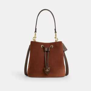 Coach Rowan Bucket Compact Drawstring Leather Crossbody Bag (Size: L21.6cm H21.6cm W14.0cm) CCC78
