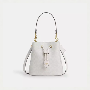 Coach Rowan Bucket Bag In Signature Canvas White (Size: L21cm, H14cm, W21cm) CBH07-3