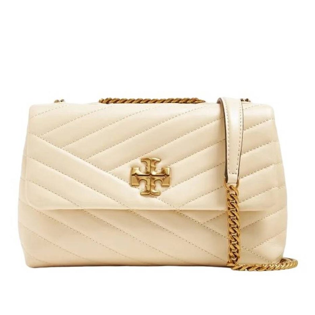 Tory Burch Small Kira Chevron Convertible Shoulder Bag -Cream (Size: H 15cm L 22.5cm D 8cm) 90452-022