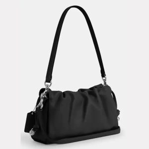 COACH LADIES Faye Shoulder Bag With Ruching -Black (Size: W:6.99cm H:15.24cm D:26.04cm) CV529