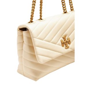 Tory Burch Small Kira Chevron Convertible Shoulder Bag -Cream (Size: H 15cm L 22.5cm D 8cm) 90452-022 - Image 4
