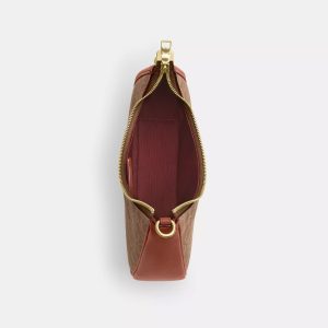 Coach Twisted Teri Shoulder Tan Caramel Bag (Size: L 26.7cm, H 25.4cm, W 7.6cm) CBI02