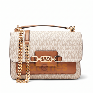 Michael Kors Large Heather Logo Shoulder Bag For Women’s -Vanilla/Acorn (Size: W:6.99cm H:15.24cm D:23.50cm) 30S2G7HL3B-1