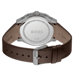 Hugo Boss Men’s Chronograph Quartz Brown Leather Strap Grey Dial 45mm Watch 1514187 - Image 3