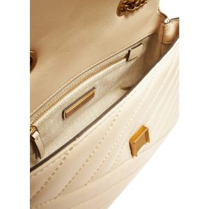 Tory Burch Small Kira Chevron Convertible Shoulder Bag -Cream (Size: H 15cm L 22.5cm D 8cm) 90452-022 - Image 3