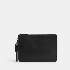 Coach Unisex Charter Pouch in Signature Canvas Black (Size: L 30.5cm, H 21.5cm, W 3cm) CR787