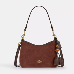 COACH Laurel Small Shoulder Bag with Tassels Suede Leather Mini Shoulder & Crossbody Bag (Size: L19.1cm, H15.2cm, W8.3cm) CCF14