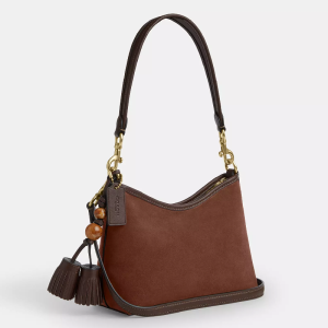 Alternative view of COACH Laurel Small Shoulder Bag with Tassels Suede Leather Mini Shoulder & Crossbody Bag (Size: L19.1cm, H15.2cm, W8.3cm) CCF14