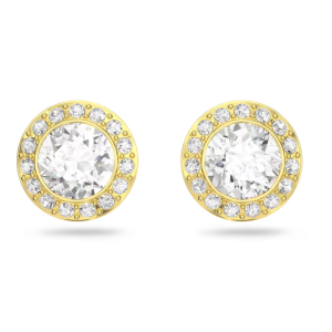 Swarovski Women’s Una Angelic Stud Earrings Round Cut White Gold-Tone Plated 5505470