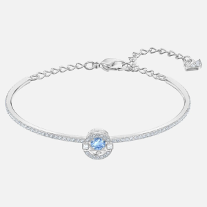 Swarovski Women’s Jewelry Sparkling Dance Bangle Blue Rhodium Plated 5515385