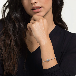Alternative view of Swarovski Women’s Jewelry Sparkling Dance Bangle Blue Rhodium Plated 5515385