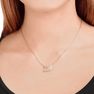 Swarovski Women’s Swan Crystal Rose Gold Plated Necklace 5121597 - Image 3