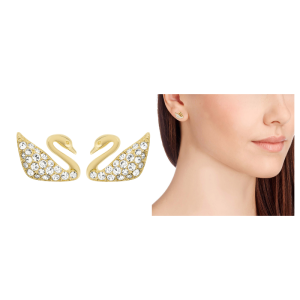 Alternative view of Swarovski Women’s Stud Earrings White Crystal Gold-Tone Plated 5083132