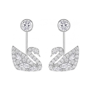 Swarovski Women’s Stud Earrings White Crystal Rhodium Plated 5210459