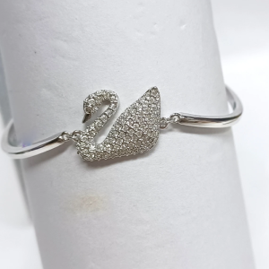 Alternative view of Swarovski Jewelry Women’s Swan Clear Crystal Pave Bangle Rhodium Plated Elegant 5011990