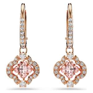 Swarovski Women’s Una Drop Earrings Clover Pink Rose Gold-Tone Plated 5516477