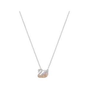 Alternative view of Swarovski Iconic Swan Pendant, Small, Multi-Colored Rhodium Plating 5215038