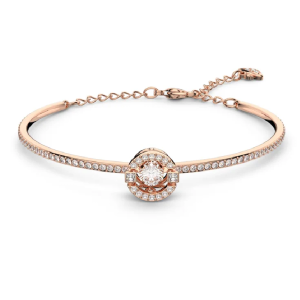 Swarovski Women’s Sparkling Dance Bangle Round Cut White Rose Gold-Tone Plated 5497483