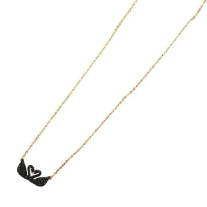 Swarovski Women’s Iconic Swan Double Necklace Black 5296468